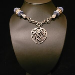 Estate Lady Remington Heart Pendent Necklace